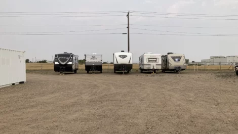 RV parking at self storage facility