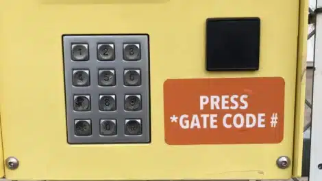 secure access code gate at self storage facility