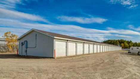 row of units at self storage facility