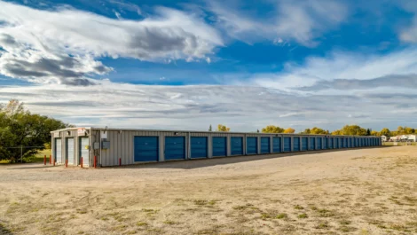 row of self storage units