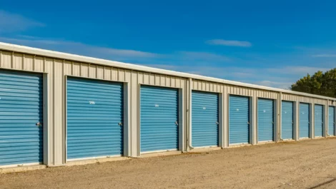 Row of self storage units