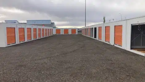 outside row of self storage units