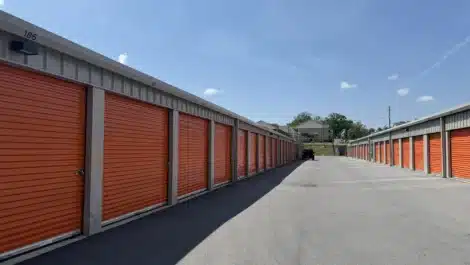 row of units at self storage facility