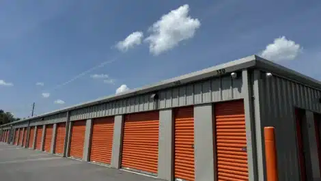 row of units at self storage facility