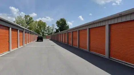 row of units at self storage facility