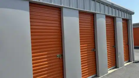 row of units at self storage facility