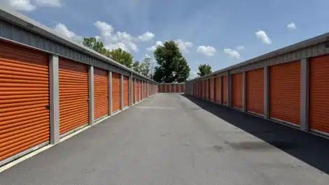 row of units at self storage facility