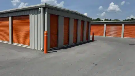 row of units at self storage facility