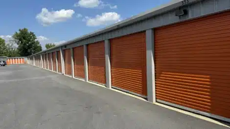 row of units at self storage facility