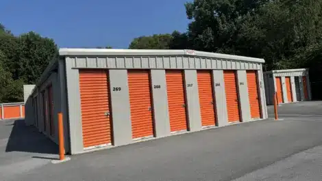 row of units at self storage facility