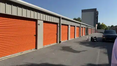 row of units at self storage facility