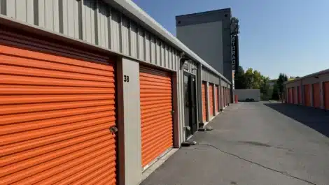 row of units at self storage facility