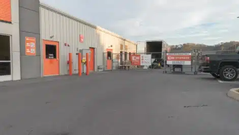 entrance at self storage facility