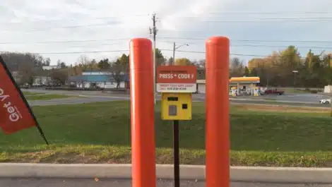 secure access code gate at self storage facility