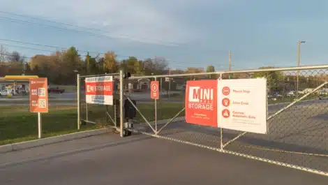 secure gate at self storage facility