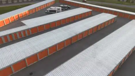 row of units at self storage facility