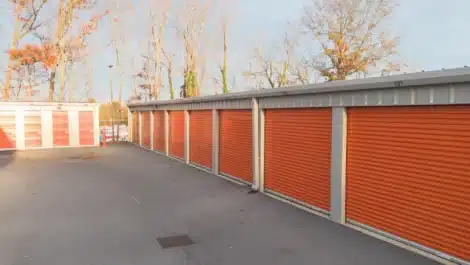 row of outdoor units at self storage facility