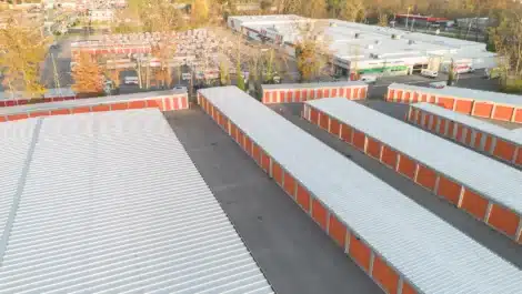 row of outdoor units at self storage facility