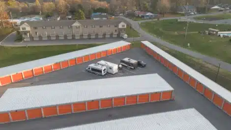 row of units at self storage facility