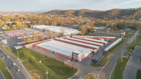 drone footage of self storage facility