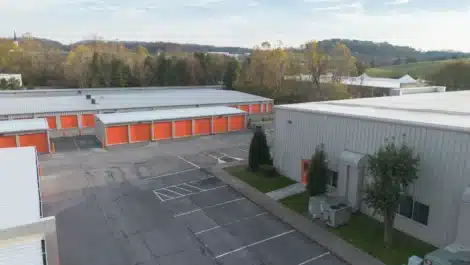 Row of outdoor units at self storage facility