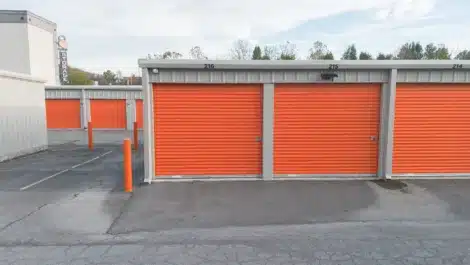 Row of outdoor units at self storage facility