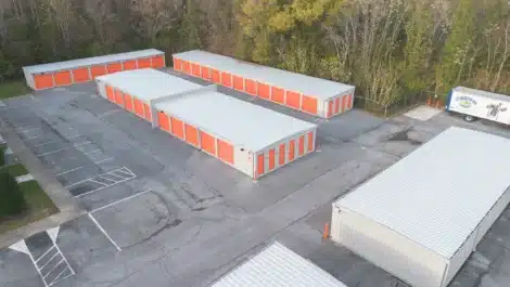 Drone view of self storage facility