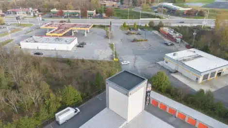 Drone view of self storage facility