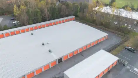 Drone view of self storage facility