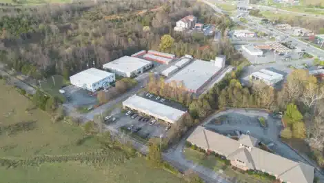 Drone view of self storage facility