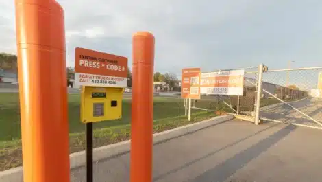 Gate access code at self storage facility