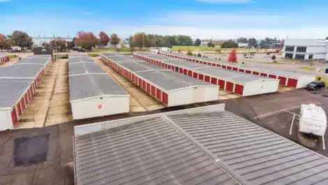 Aerial view of self storage facility