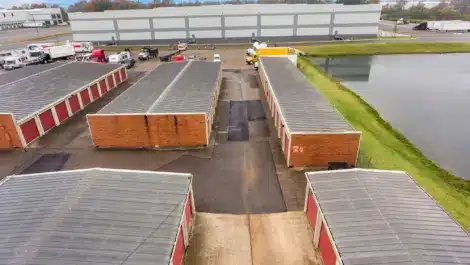 Aerial view of self storage facility