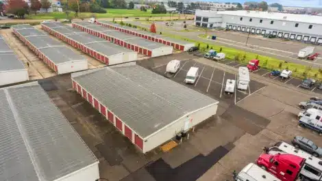 Aerial view of self storage facility