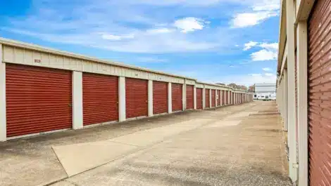 Row of units of self storage facility