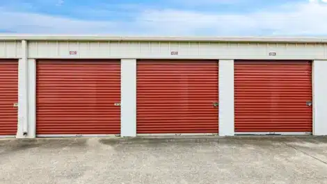 Row of units of self storage facility