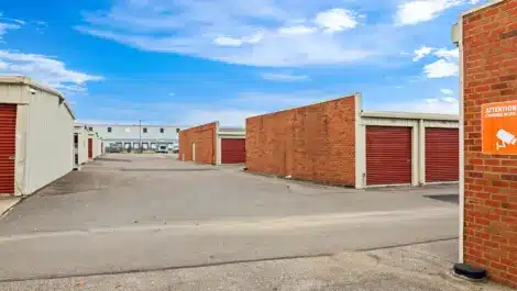 Row of units of self storage facility