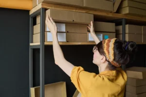 moving boxes being put in self storage