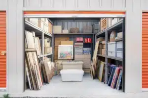 storage unit full of crafting supplies