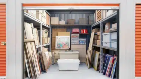 storage unit full of crafting supplies