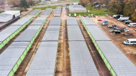 Aerial view of self storage facility