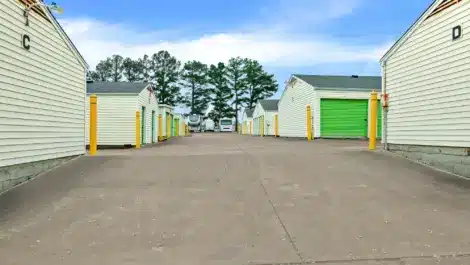 Row of units at self storage facility