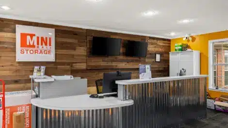 Front desk at self storage facility