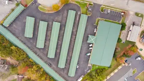 Aerial view of self storage facility