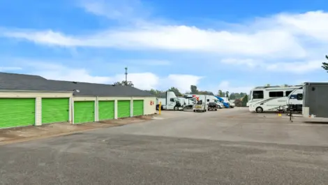 Row of units at self storage facility