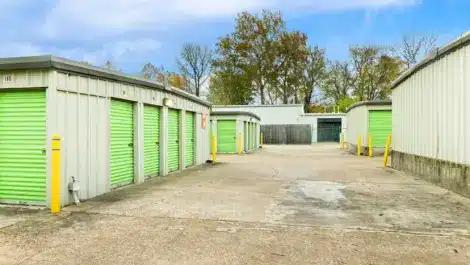 Row of units at self storage facility