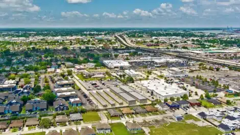 Aerial view of self storage facility