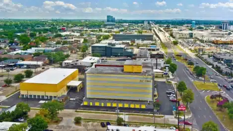 Aerial view of self storage facility