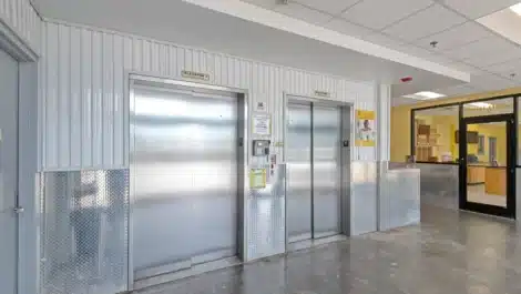 Elevators at self storage facility