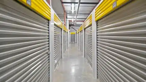 Interior units at self storage facility